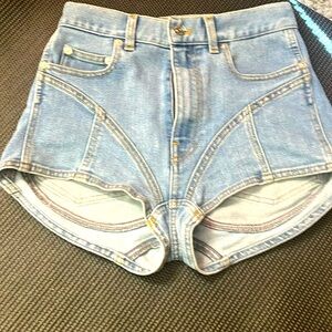 Jean fit mugler shorts. Worn once!